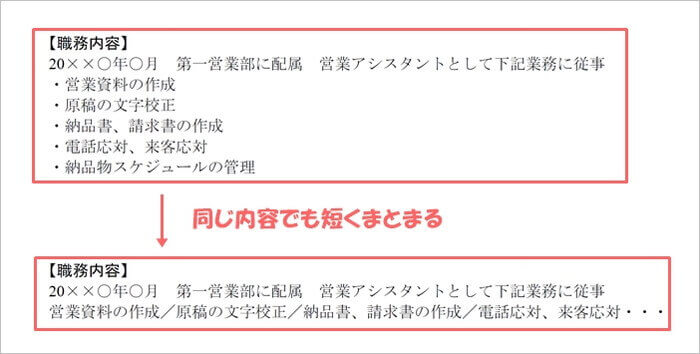 職務経歴書の職務内容記載方法