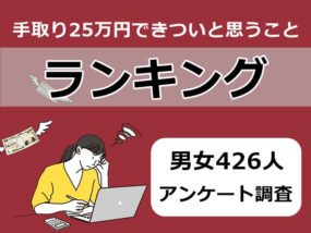 手取り25万円できついこと　キャプチャ