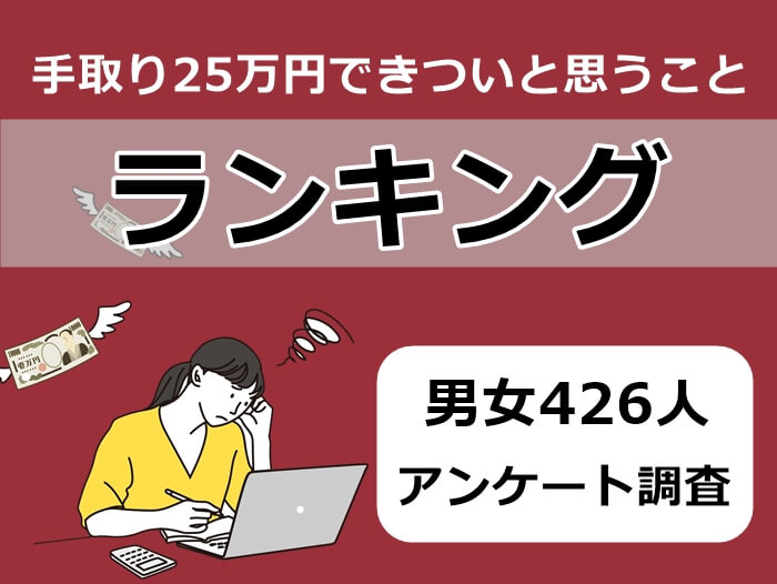 手取り25万円できついこと　キャプチャ